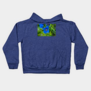 Blue Poppy Flower Elegance Kids Hoodie